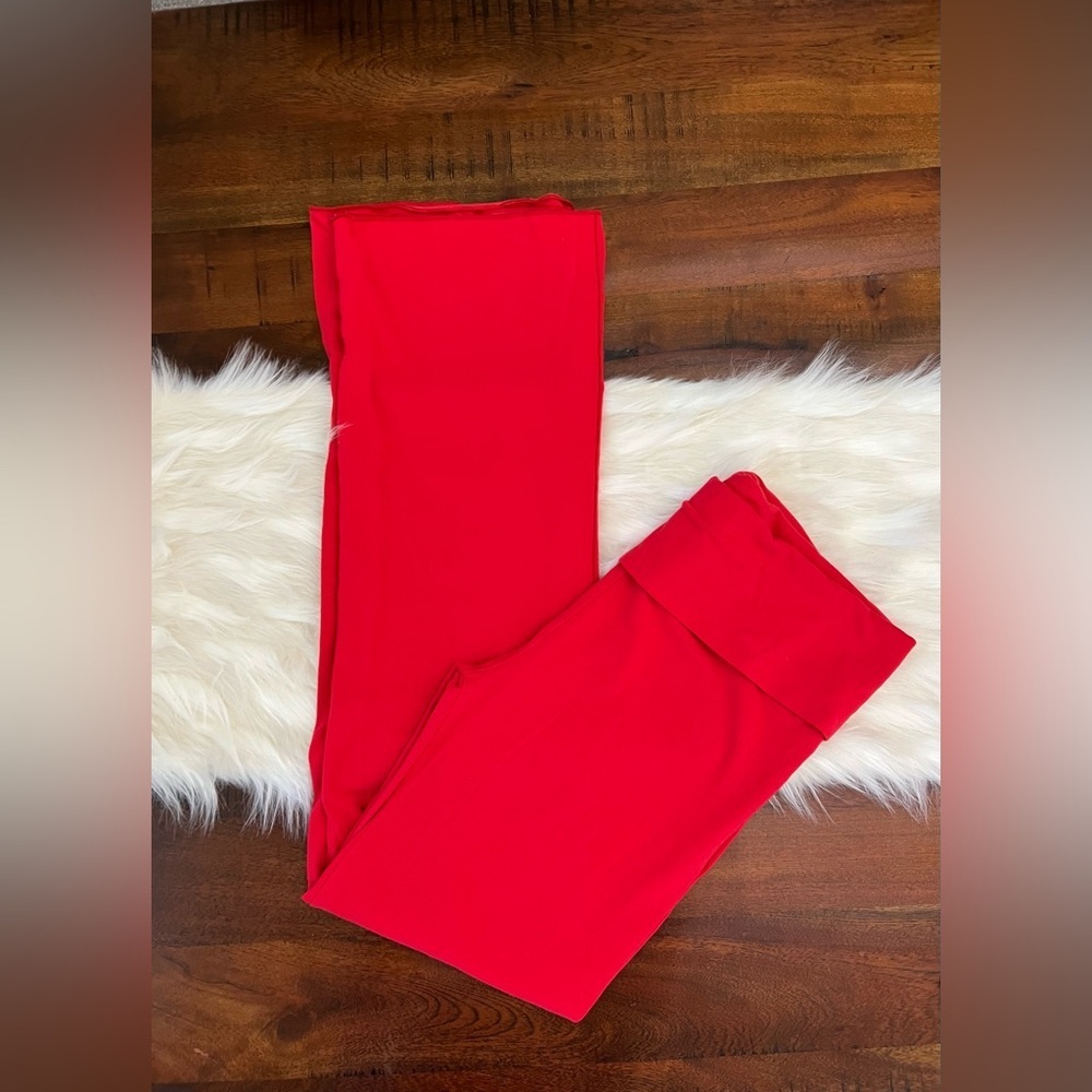 SKIMS Cotton Jersey Fold Over Pants Red XL High Rise Lounge